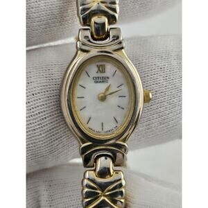 Ladies Citizen Gold Plated Vtg 5421-F42635 Quartz Watch New Battery Runs Petite